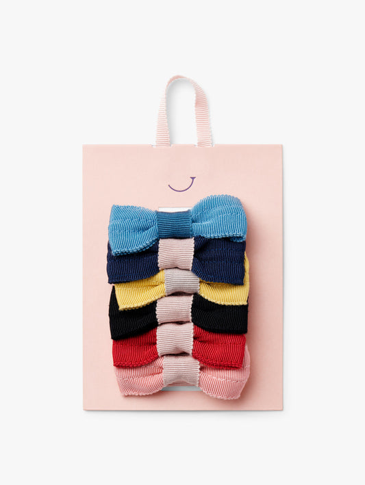 6 Pack Bow Cotton Hair Clips