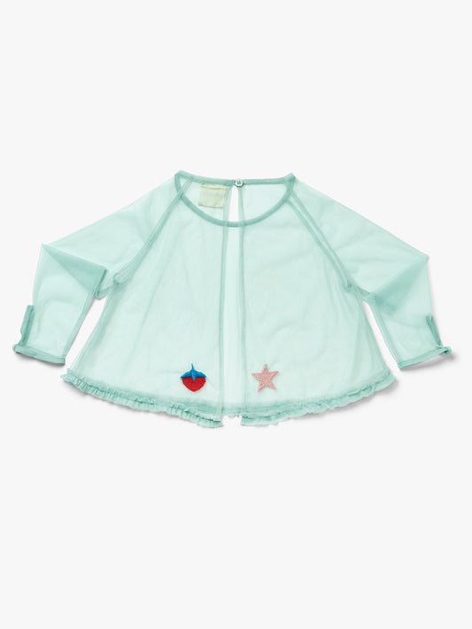 Stych Girls Tulle Mermaid Cape Jacket Dress Up Aqua Blue Dress up 3 Sizes