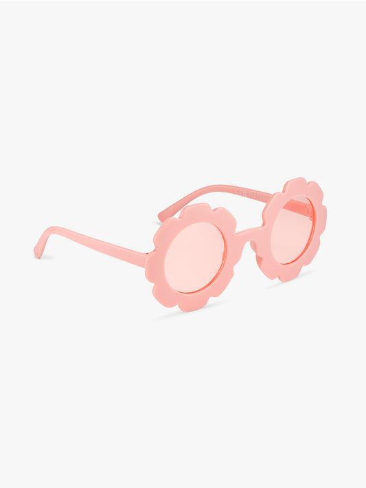 Stych Girls Pink Flower Sunglasses With Cloth Drawstring Pouch UV protected - one size