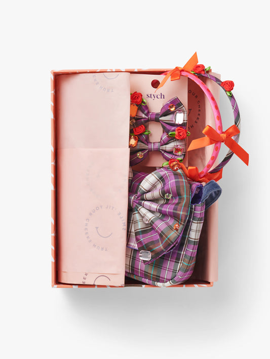 Check Bow Bag and Accessories Gift Box