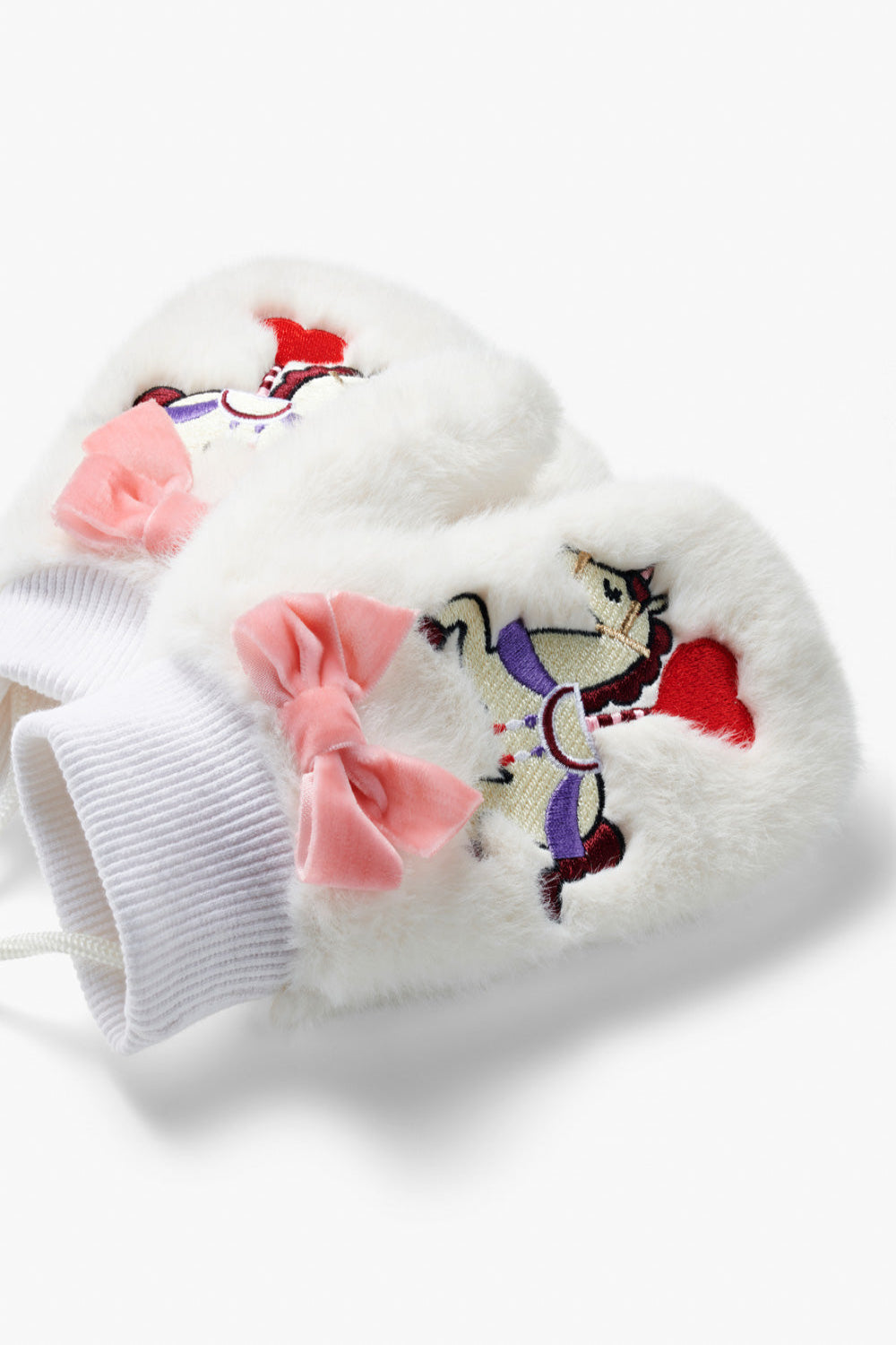 Carousel Unicorn Faux Fur Mittens