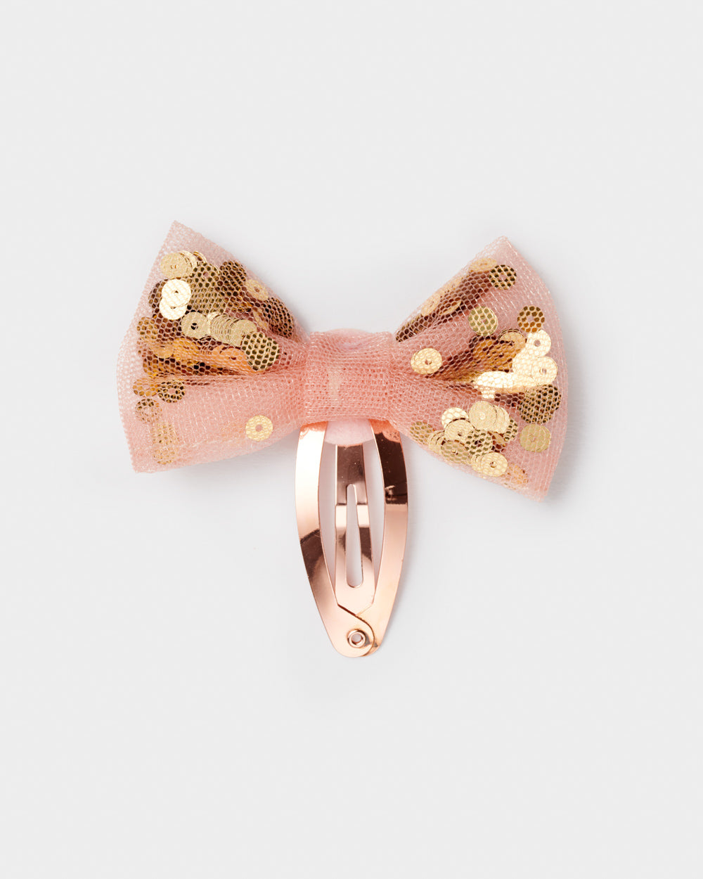 Stych Kids Pink Sequin Shaker Tulle Bow Clip