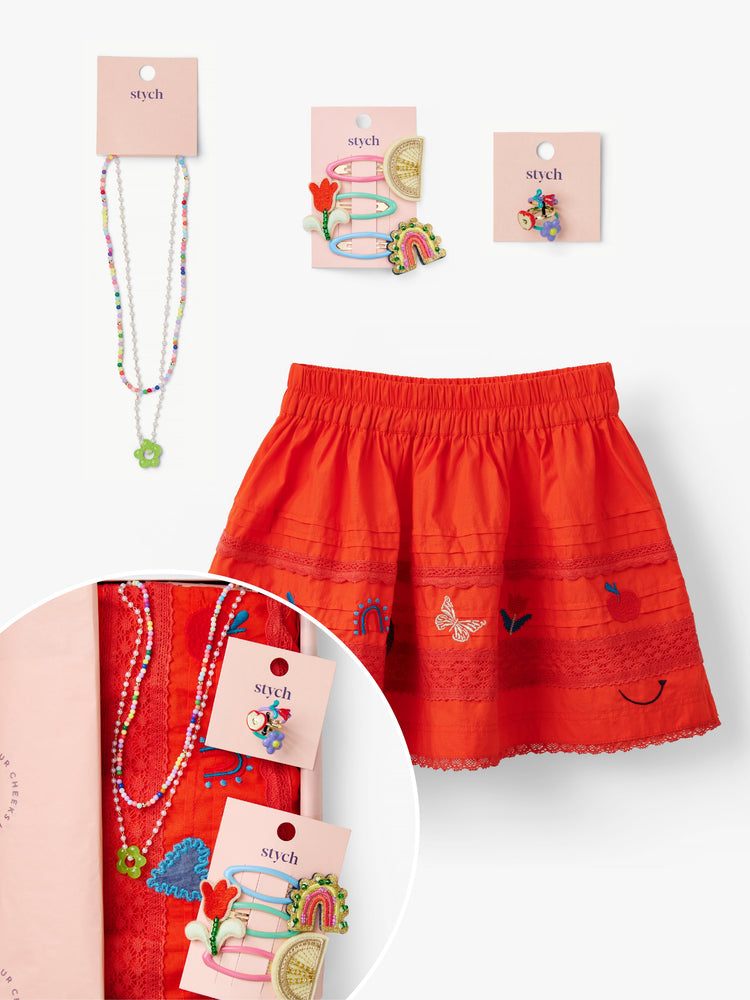 Rainbow Red Skirt Gift Box