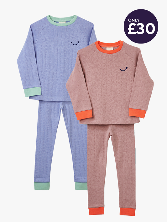 2 Pack Pointelle Pyjamas Set