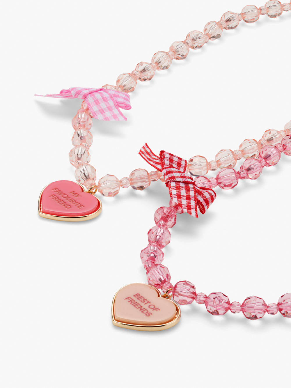 BFF Heart Beaded Necklace Set 2 Pack