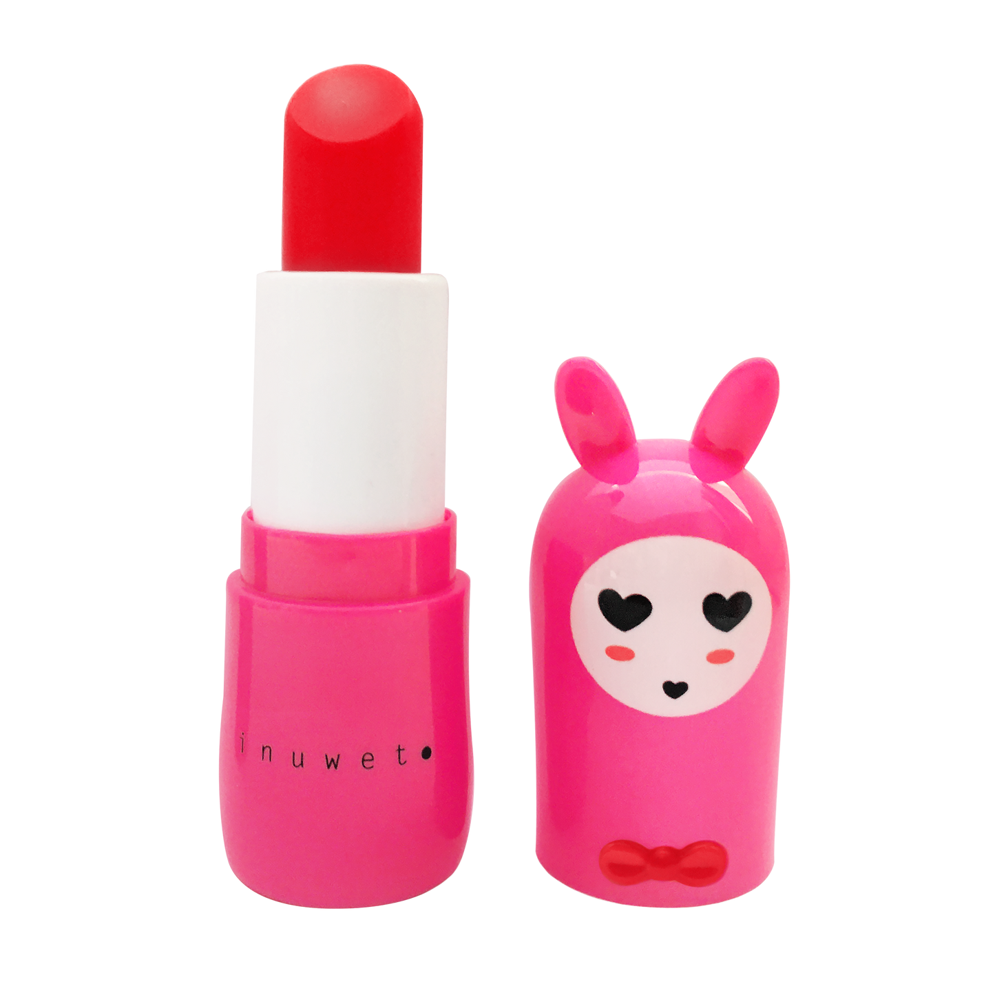 INUWET Brand Kid Friendly cherry -scented Lip Balm with character face packaging bright pink