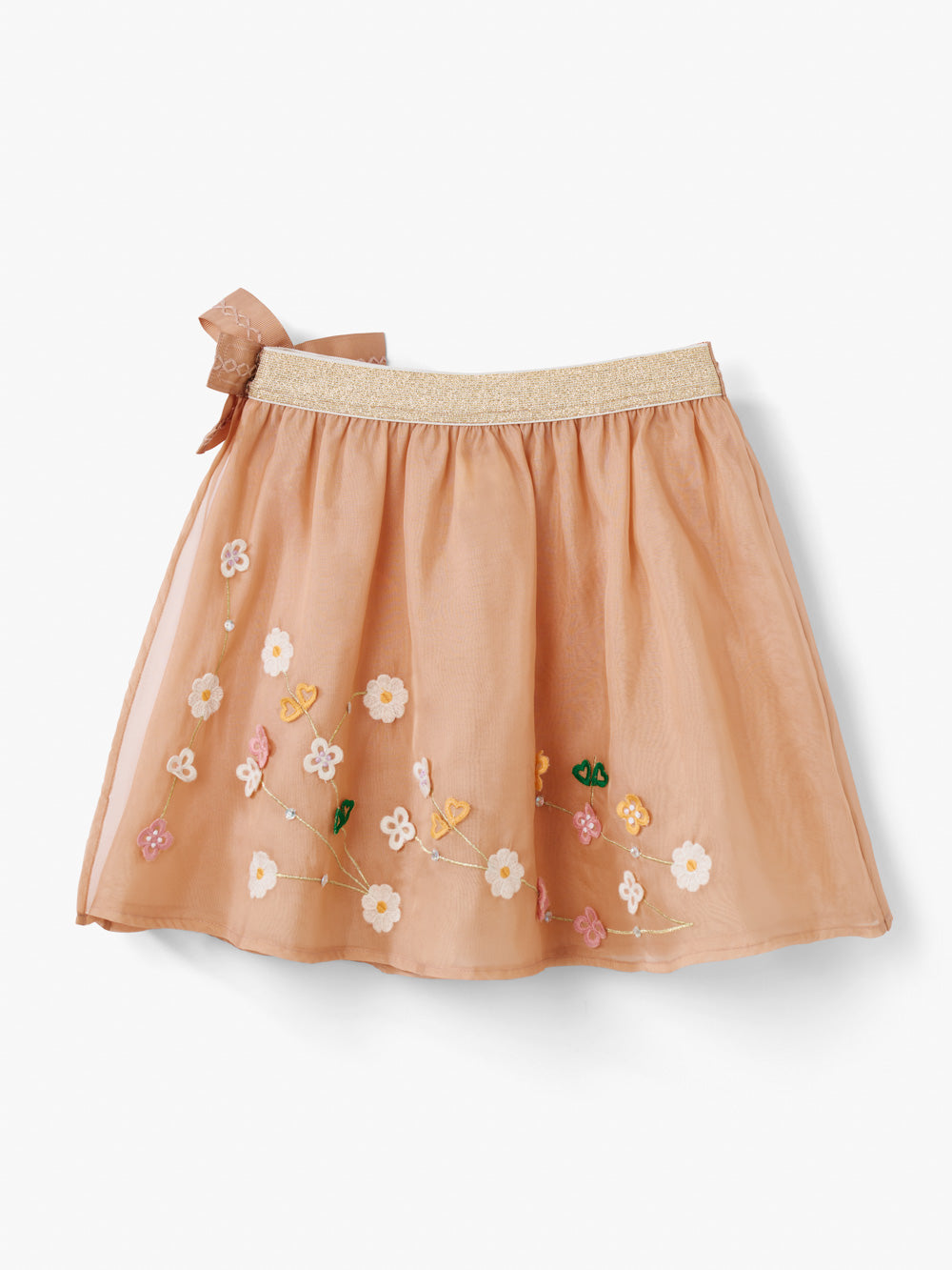 Stych Girls Pink Soft Taffeta Flower Bow Wrap Summer Skirt, Elasticated Sizes 3-4y, 5-6y, 7-8y