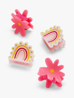Stych Girls' Pink Rainbow Mini Hair Claw Set 4 pk