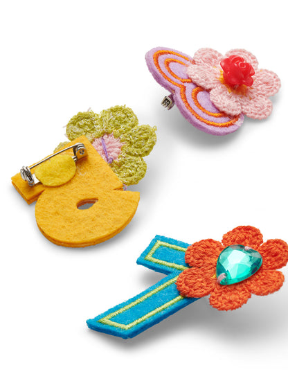 Flower Crochet Birthday Badge