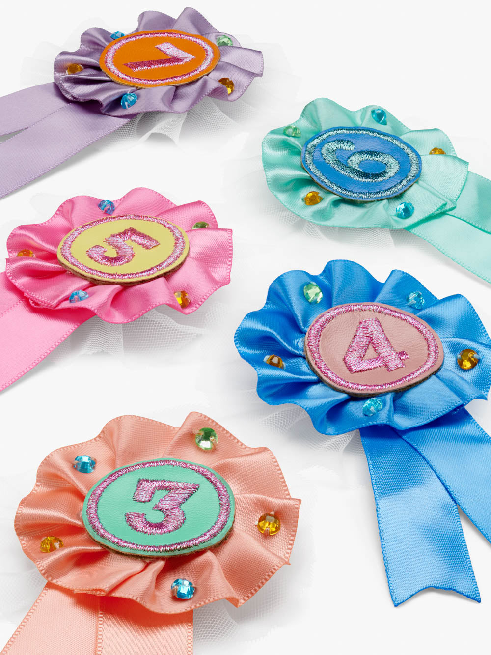 Birthday Number Gem Rosette Badge