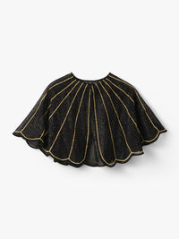 Stych Girl's Gold Sparkle Black Tulle Cape Dress Up One Size 