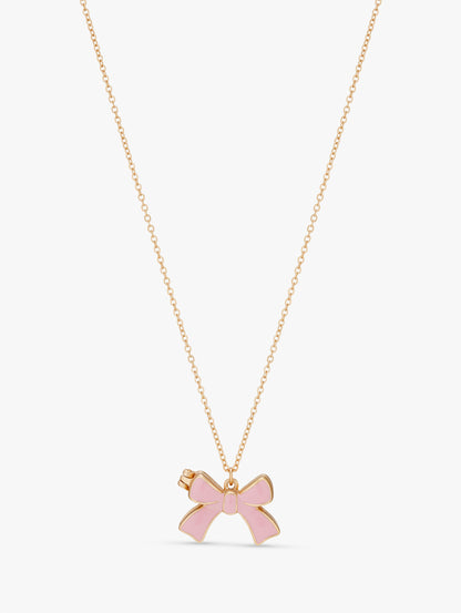Pink Bow Locket Necklace