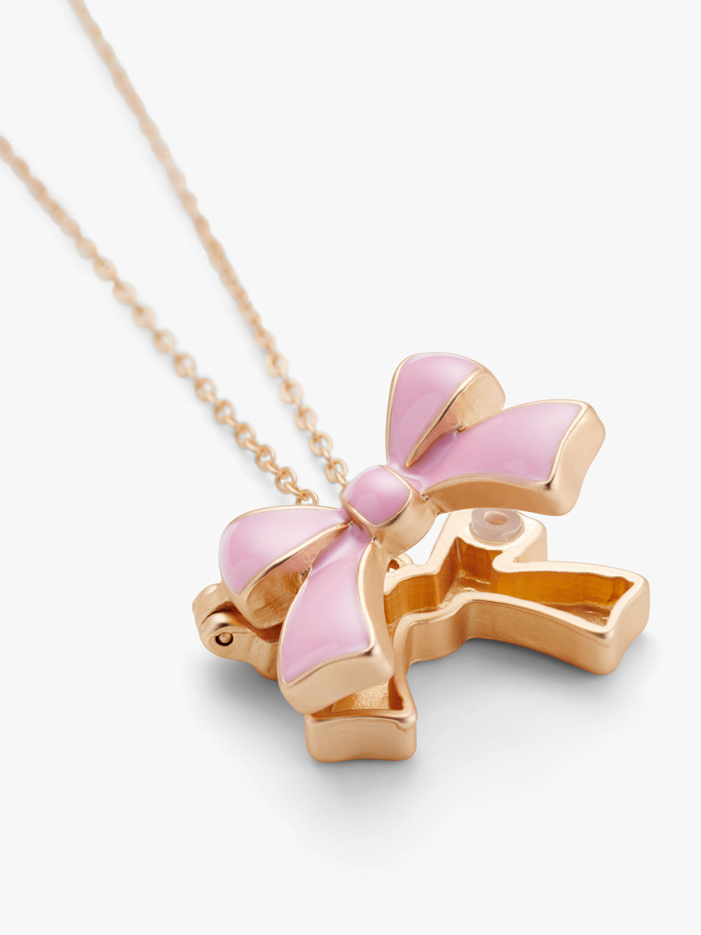 Pink Bow Locket Necklace