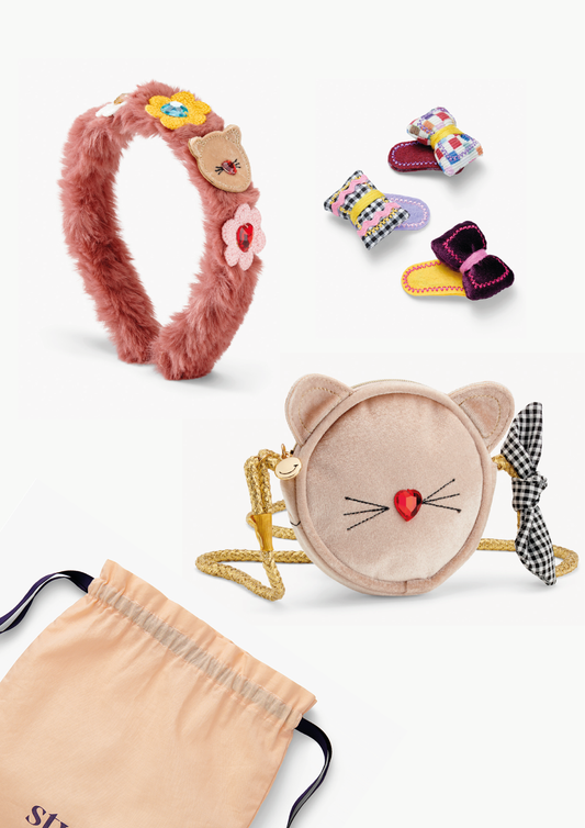 Stych Kids Cat Gem Crossbody Bag and Accessories Gift Set 