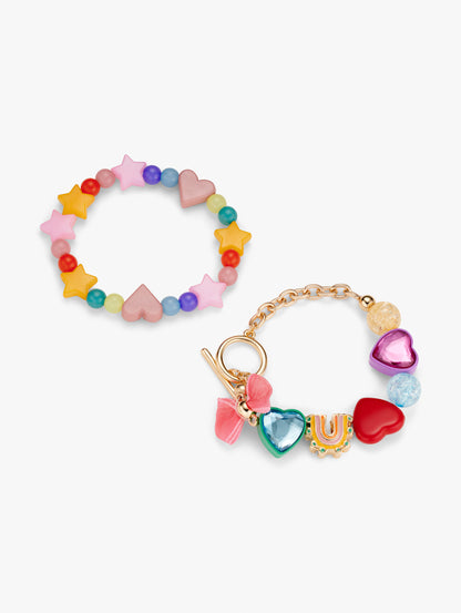 Charm Beaded Bracelet Set