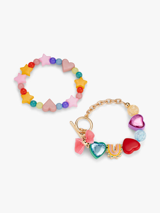 Charm Beaded Bracelet Set