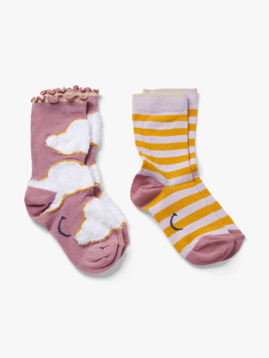 Cloud and Stripe Socks