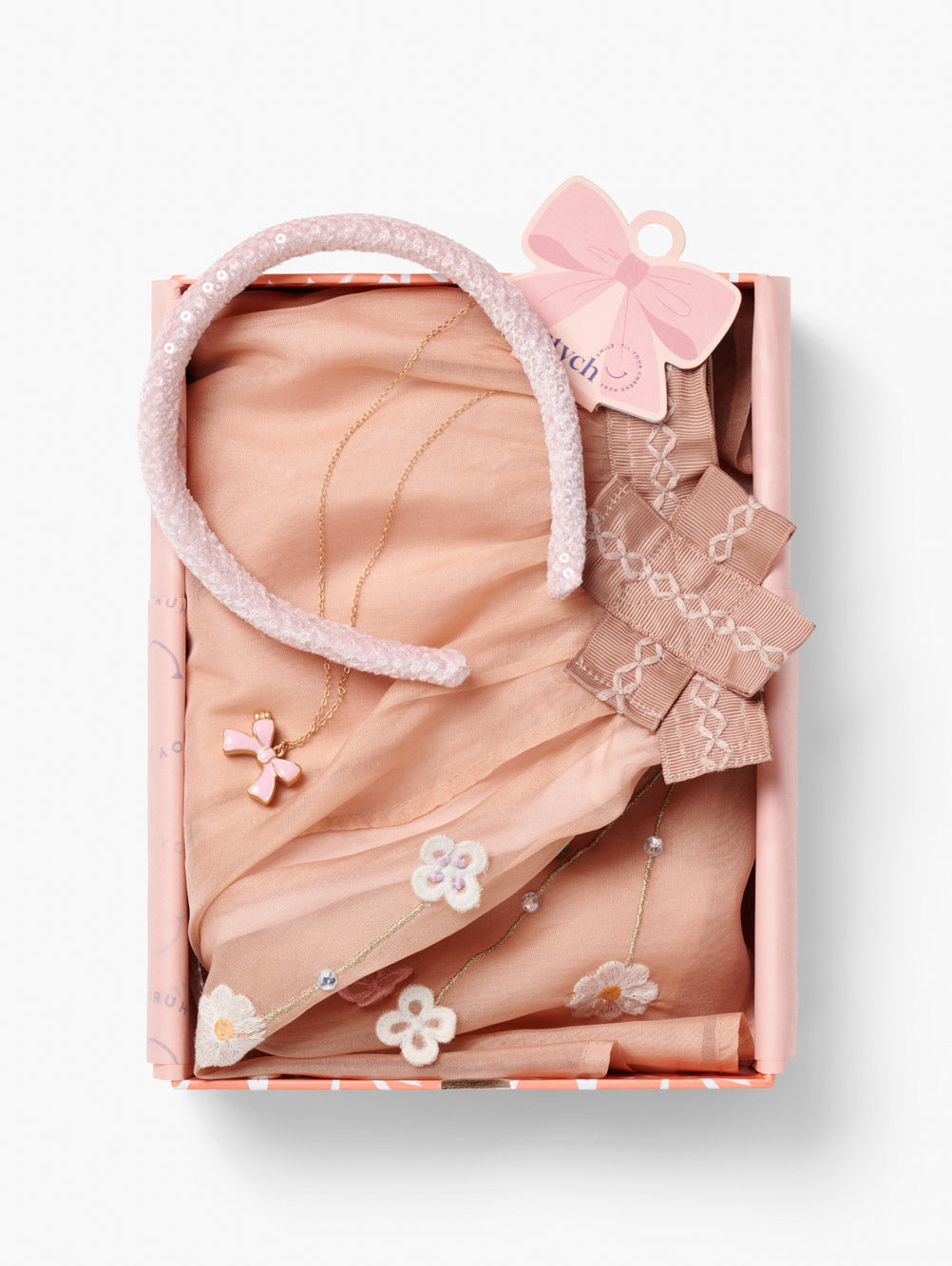 Pink Floral Gem Skirt And Accessories Gift Box