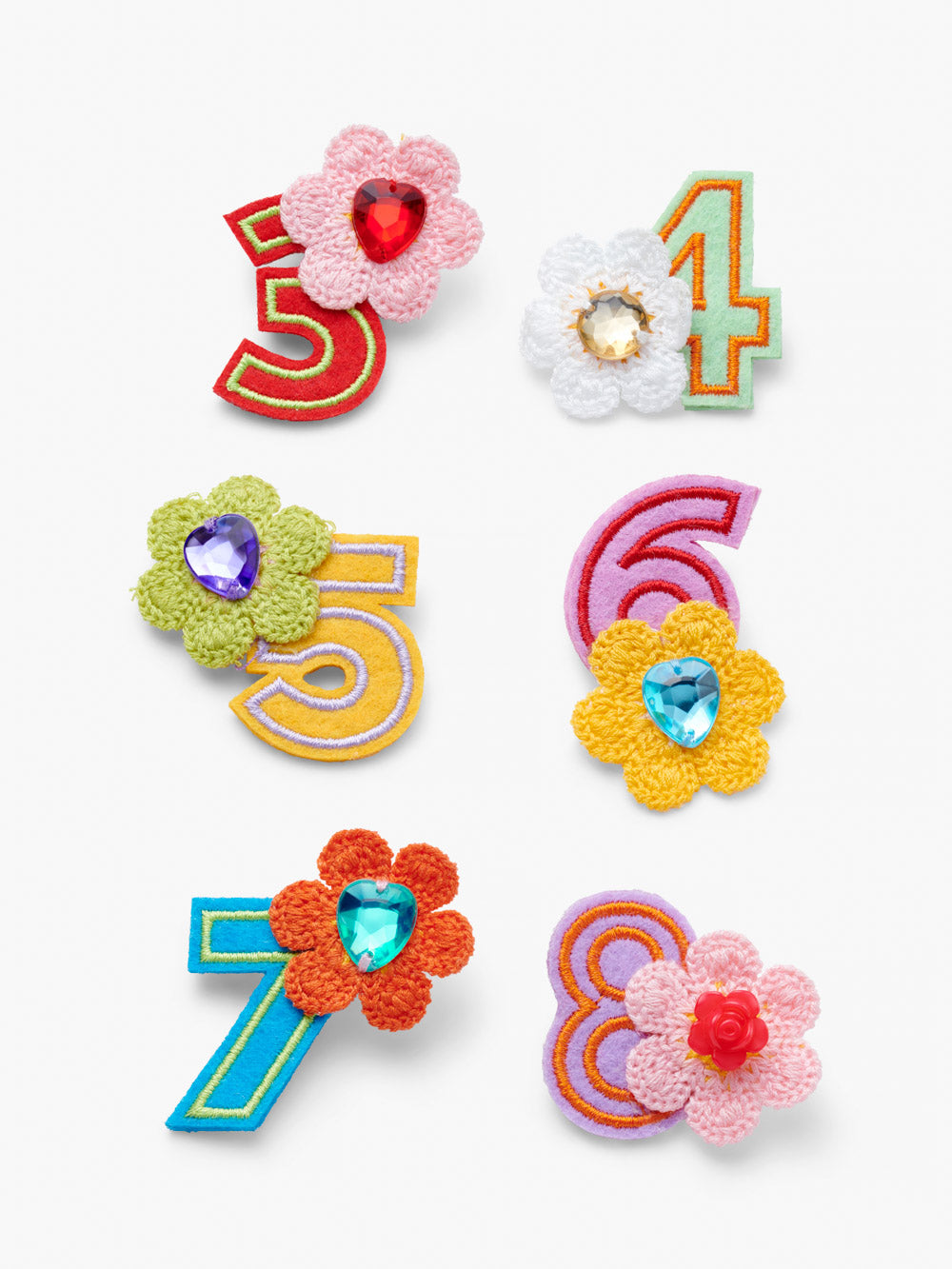 Stych Kids Birthday Flower Crochet With Gem Birthday Badge Number One Size 