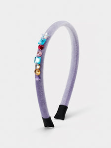 Stych Girl's Lilac Velour Headband With Gems 