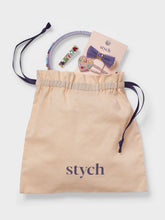 Load image into Gallery viewer, Stych Girl&#39;s Heart &amp; Gem Jewelled Clips &amp; Headband Hair Gift Bag 