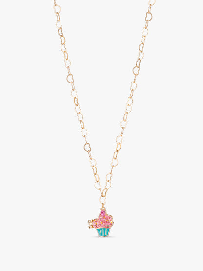Cupcake Sparkle Locket Necklace