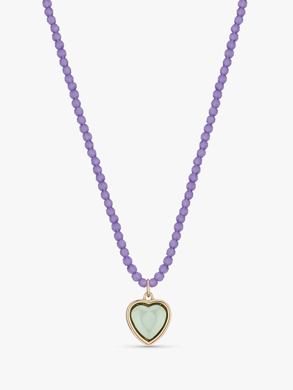 Heart Gem Colour Favourite Beaded Necklace