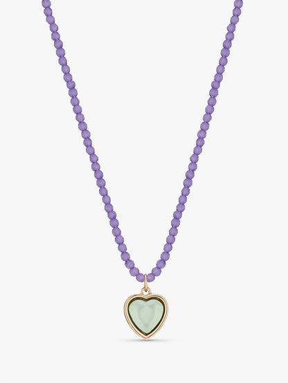 Heart Gem Colour Favourite Beaded Necklace