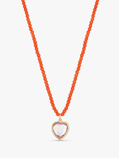 Heart Gem Colour Favourite Beaded Necklace