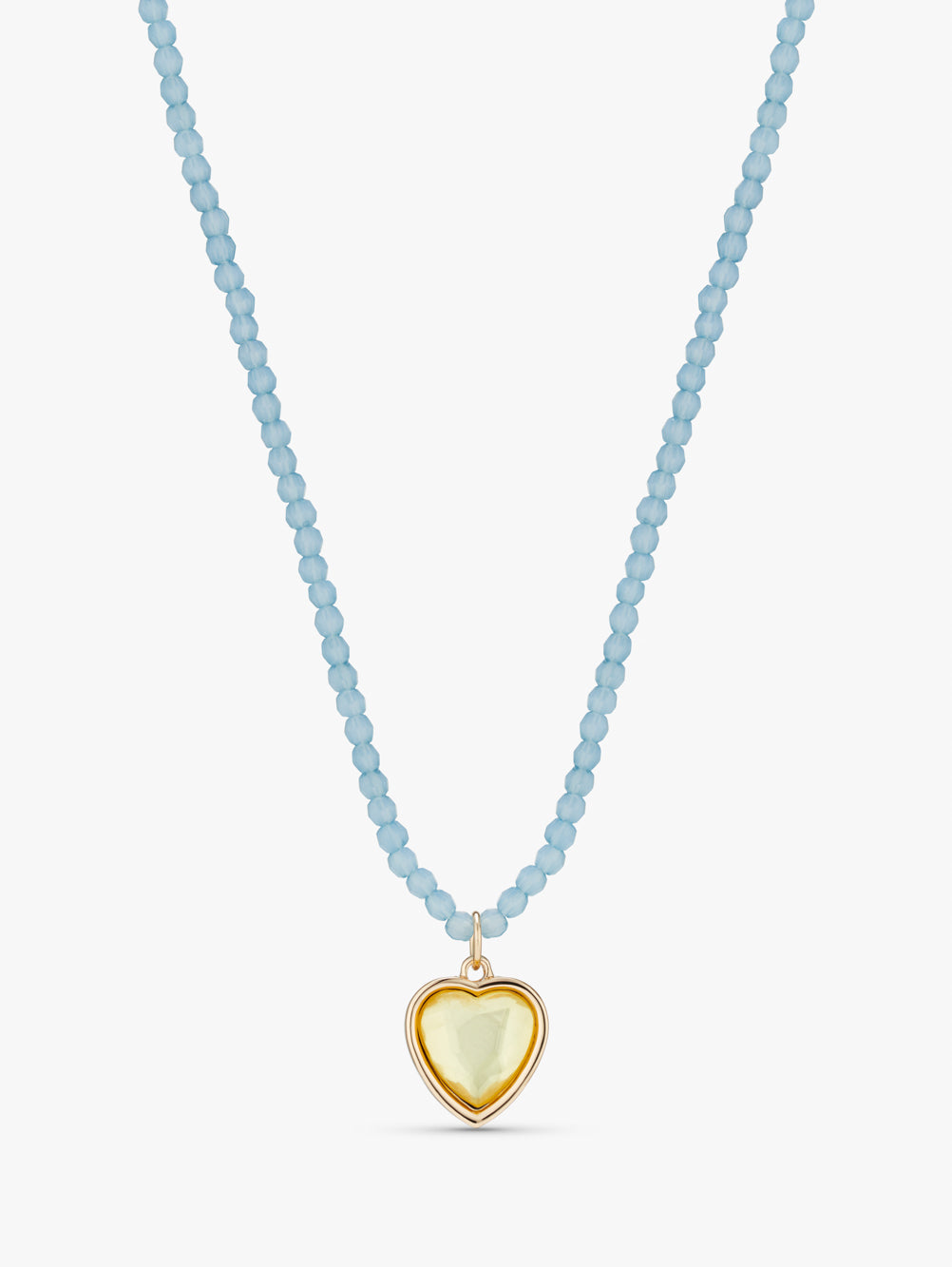 Heart Gem Colour Favourite Beaded Necklace