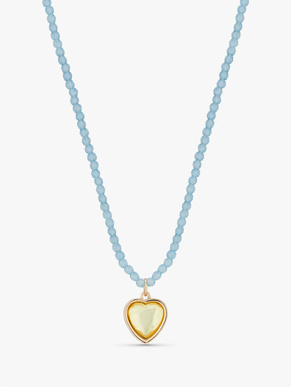 Heart Gem Colour Favourite Beaded Necklace