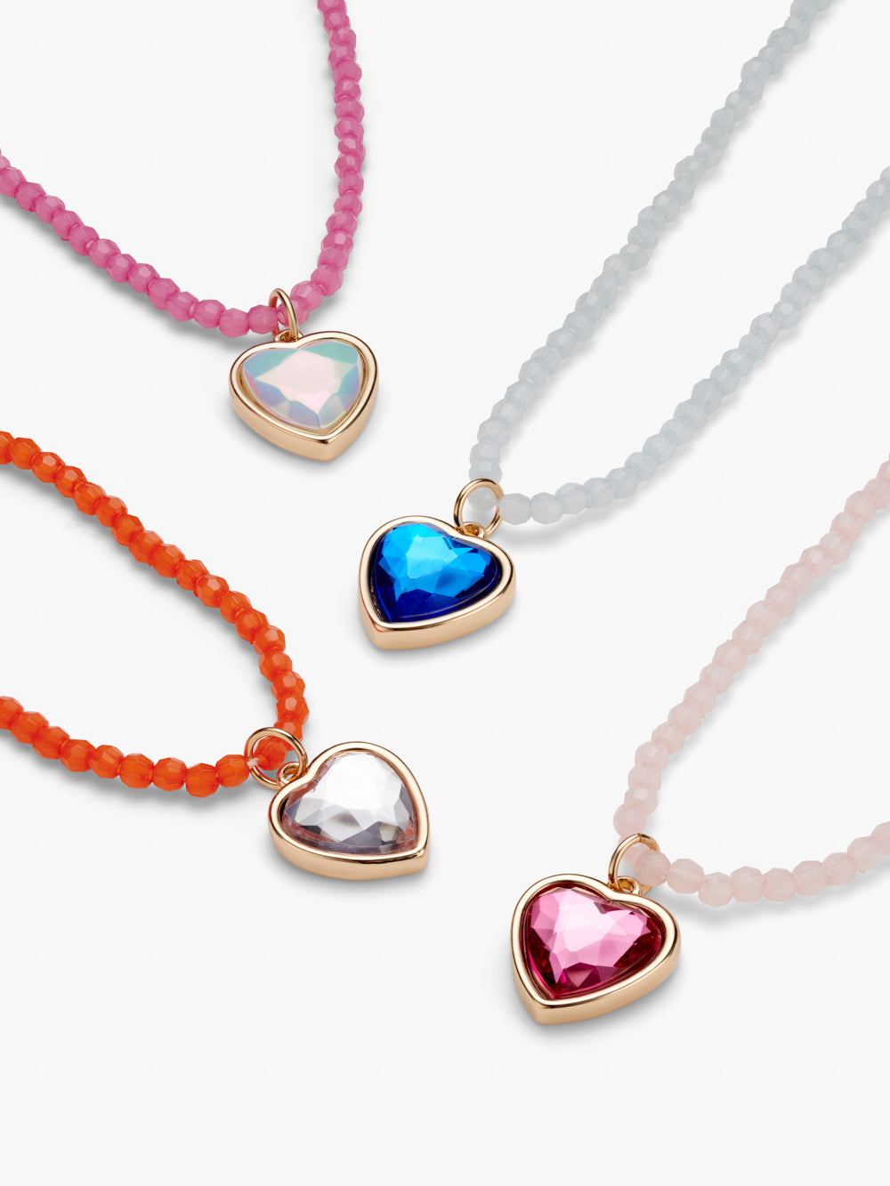Heart Gem Colour Favourite Beaded Necklace