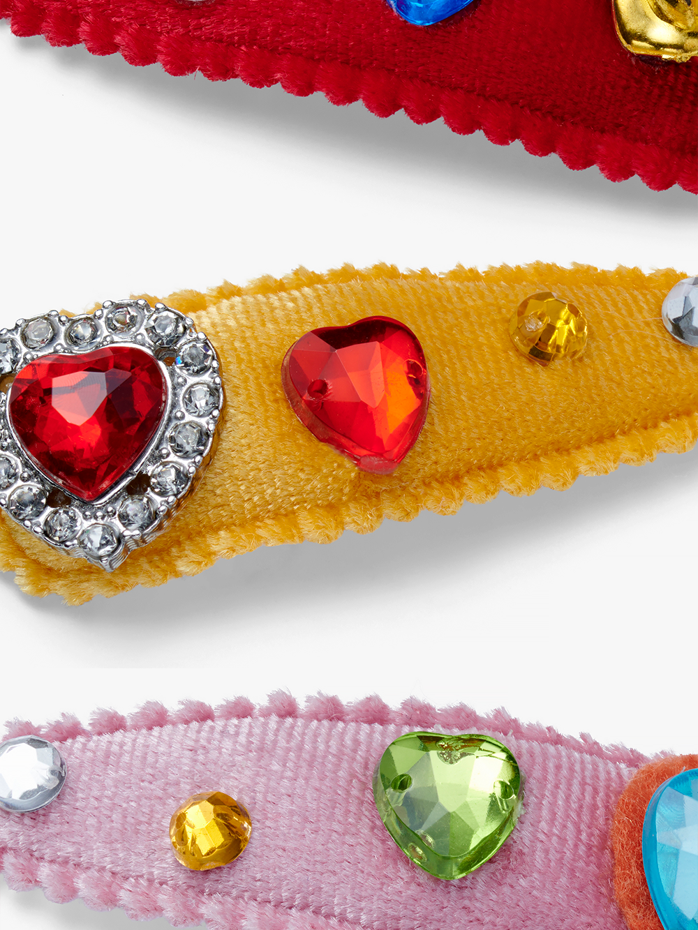 Heart Jewelled Hair Clips