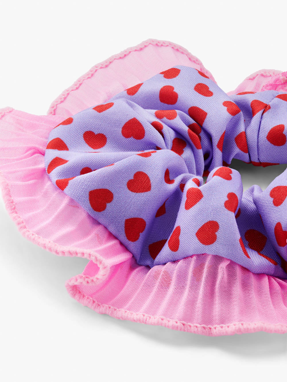 Red Heart Ruffle Scrunchie
