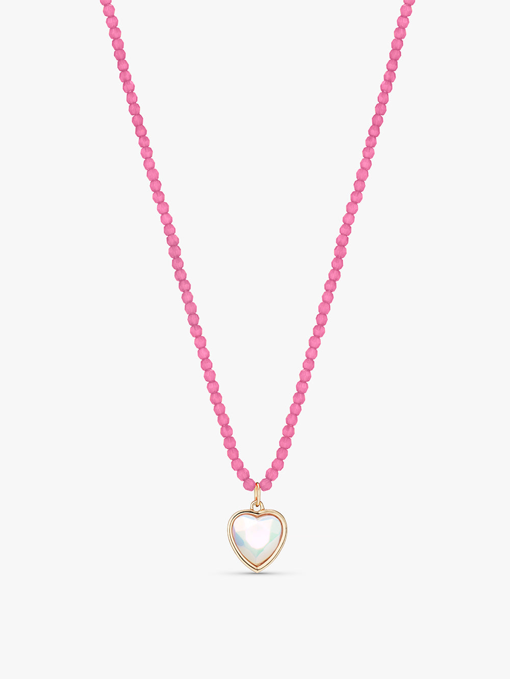 Heart Gem Colour Favourite Beaded Necklace