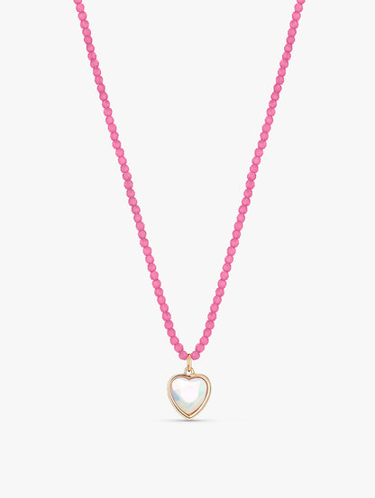Heart Gem Colour Favourite Beaded Necklace