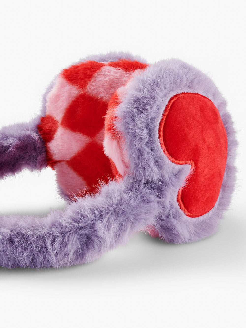 Heart Harlequin Faux Fur Earmuffs