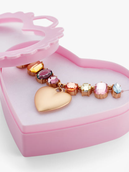 Princess Heart Gem Statement Necklace