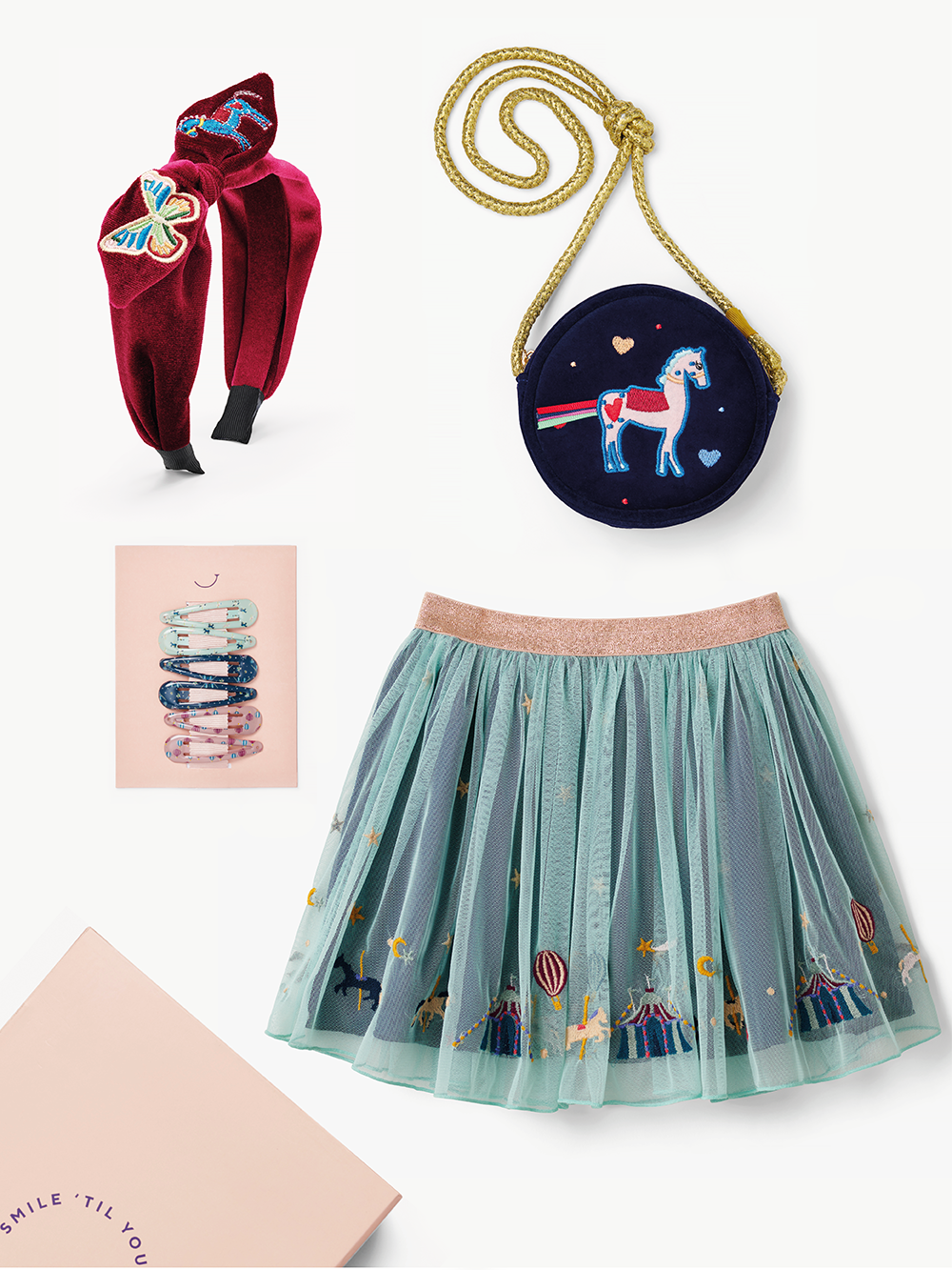 Stych Kids Carousel Skirt And Unicorn Bag And Accessories Gift Box 