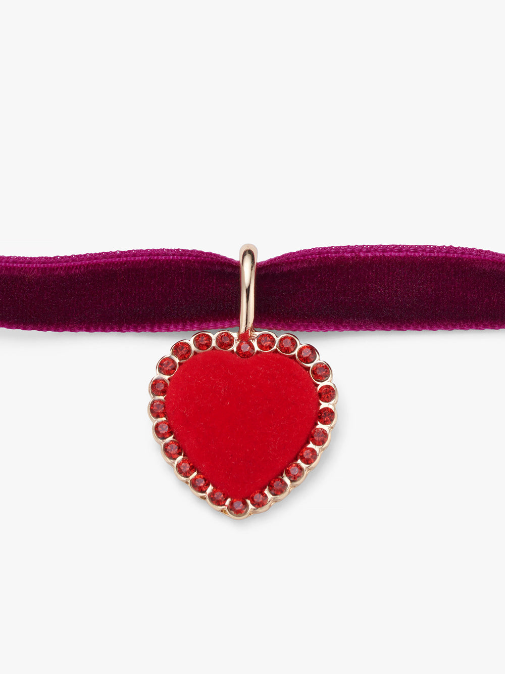 Gem Heart Velour Choker