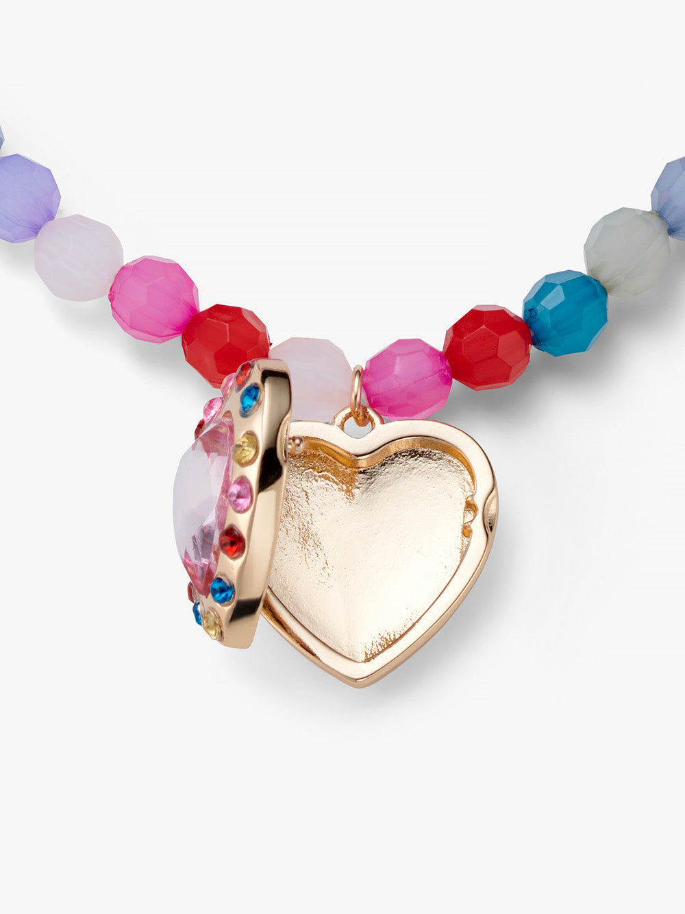 Heart Gem Locket Beaded Necklace