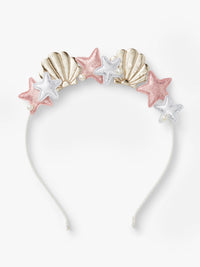Stych Girl's Pink & Gold Mermaid Crown Head With Seashell Patches, one size