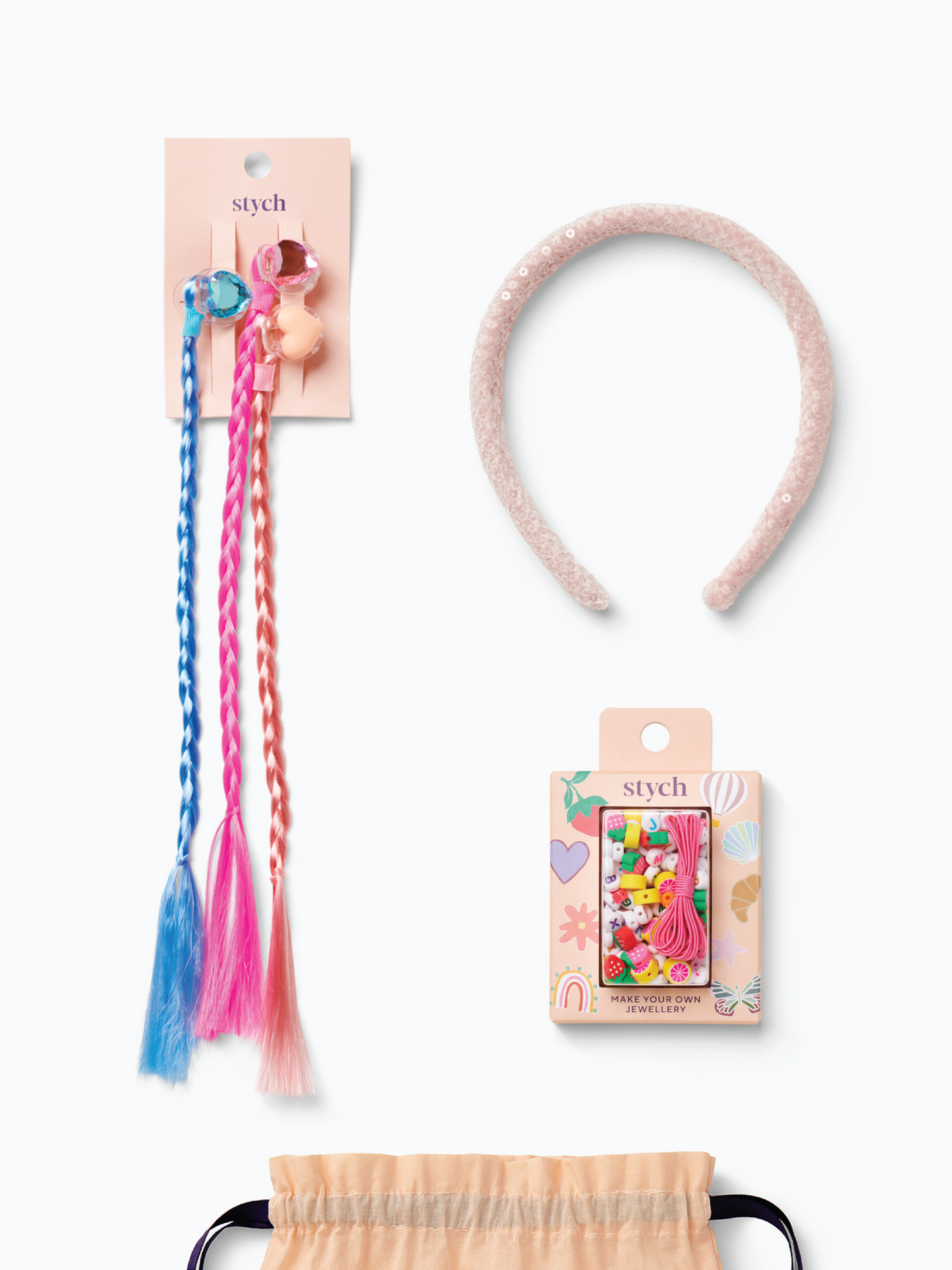 Make Your Own Jewellery and Sequin Accessories Gift Set Ivory Pink