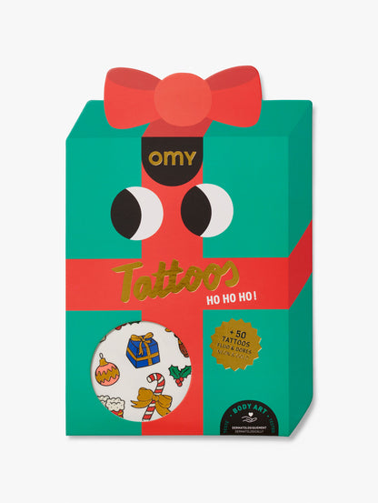OMY Brand Pack of 50 Christmas design & character tattoos for kids 