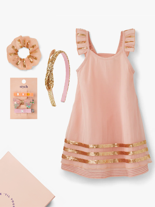 Occasion Pink Dress and Accessories Gift Box