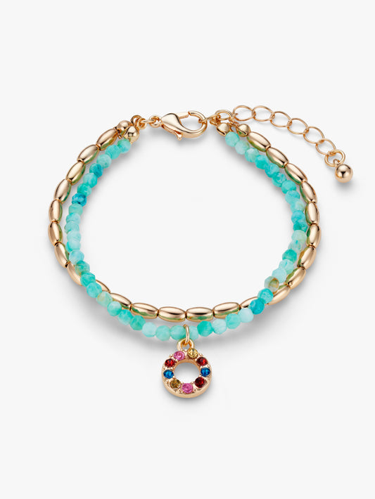 Personalised Initial Gem Bracelet Set O