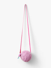 Load image into Gallery viewer, Stych Girls&#39; Pink Faux Fur Crossbody Pom Bag With Heart Tassel Zip Charm; one size 