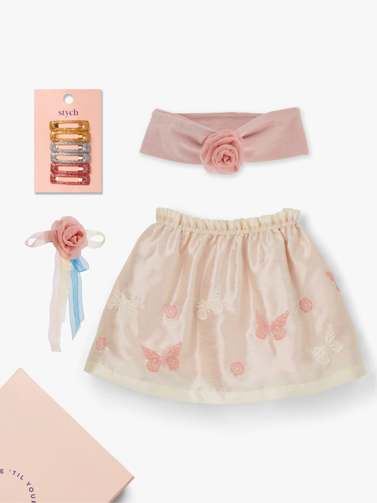 Pink Butterfly Taffeta Skirt Gift Box