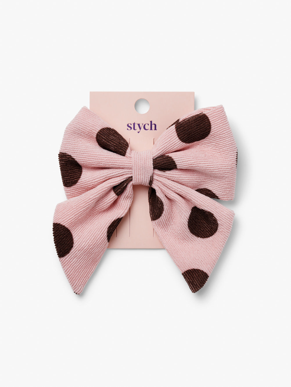Polka Dot Statement Hair Bow Clip Pink