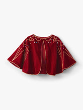 Load image into Gallery viewer, Stych Girl&#39;s Burgundy/Red Velvet Embroidered Dress Up Cape One Size